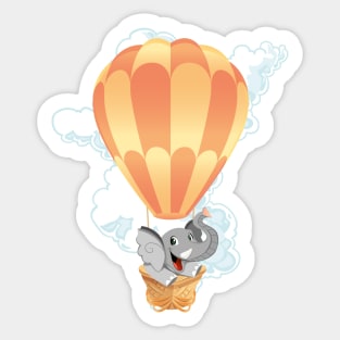 Cute little elephant in a balloon Sticker